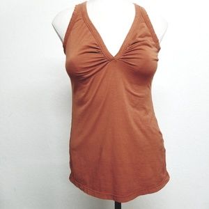 Yogi Brand Orange V-Neck Tank Top Sz Medium
